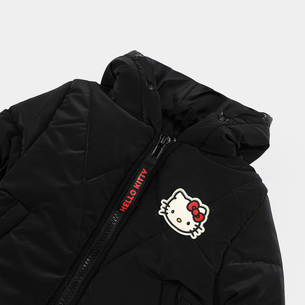 Infant Girls Taffeta Hooded Jacket F/S-BLACK