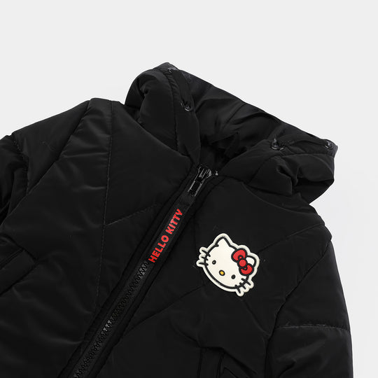 Infant Girls Taffeta Hooded Jacket F/S-BLACK