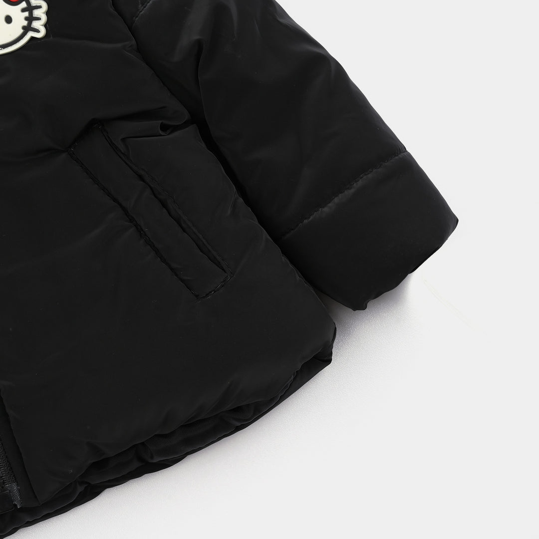 Infant Girls Taffeta Hooded Jacket F/S-BLACK