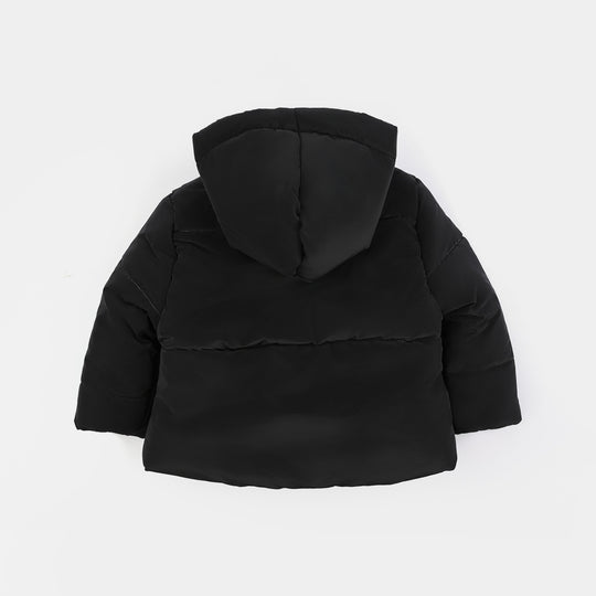 Infant Girls Taffeta Hooded Jacket F/S-BLACK