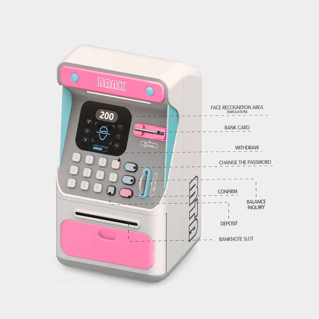 Kids Face Recognition ATM Toy Bank with Bank Card & Digital Functions