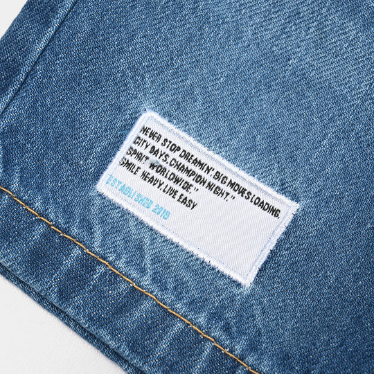 Boys Denim rigid Short Never Stop Dreaming-LT.Blue
