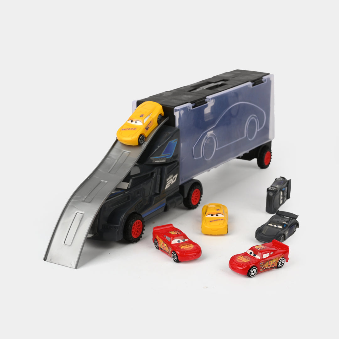Car Carrier Truck Play Set With 6PCs Car For Kids