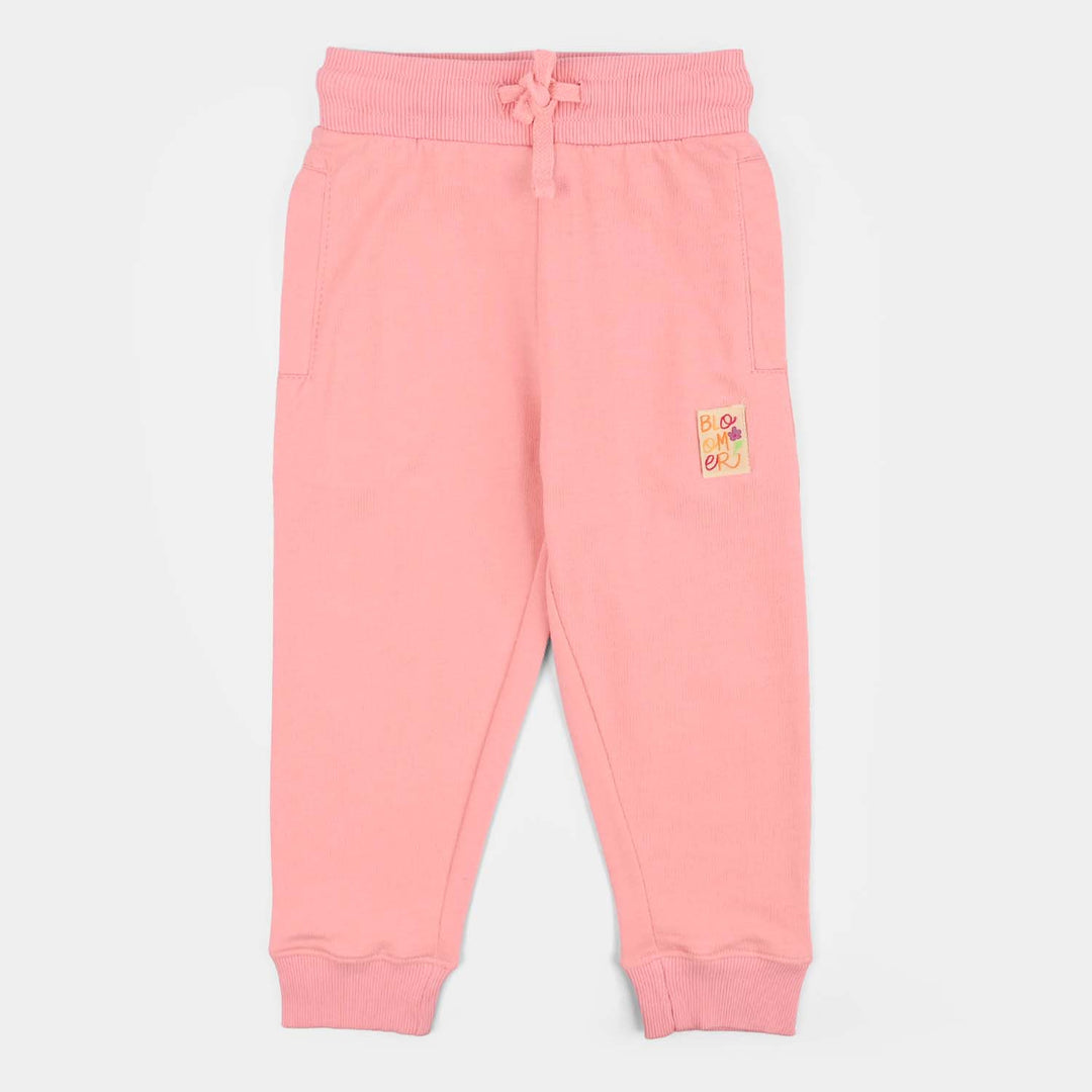 Girls Cotton Terry Pyjama Bloomer-Pink