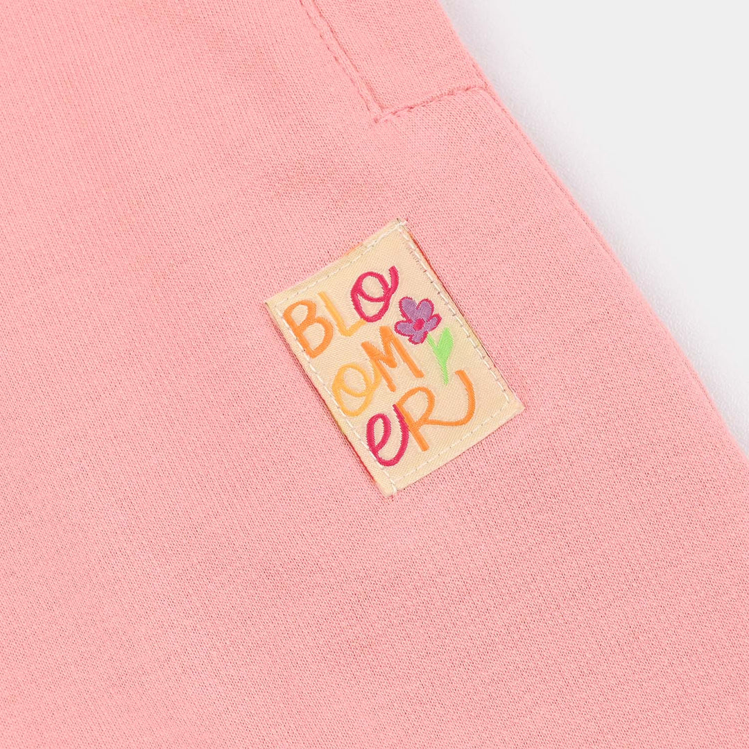 Girls Cotton Terry Pyjama Bloomer-Pink
