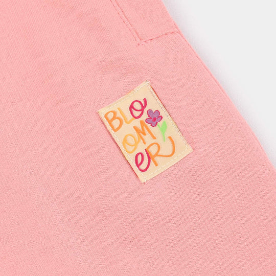 Girls Cotton Terry Pyjama Bloomer-Pink