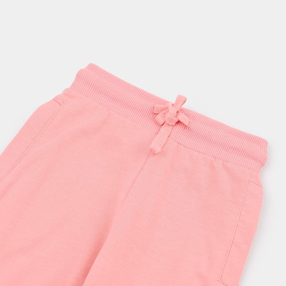 Girls Cotton Terry Pyjama Bloomer-Pink