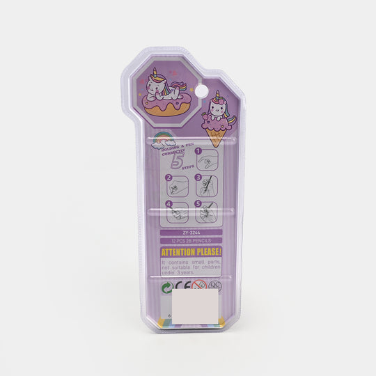 12-Piece 2B Pencil Set with Sharpener and Eraser – Themed Design