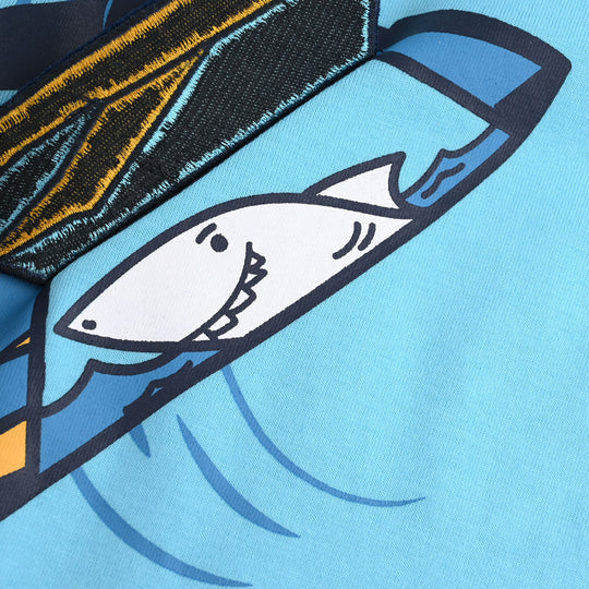 Boys Cotton Jersey Sando Sea Rider-Blue