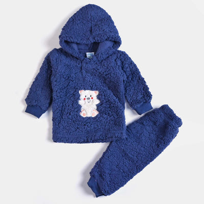 Infant Unisex Baby 2PC Suit Little Bear - Navy