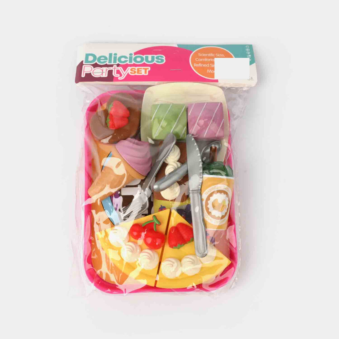 Pretend Food Playset With Tray – Sweet Treats & Utensils