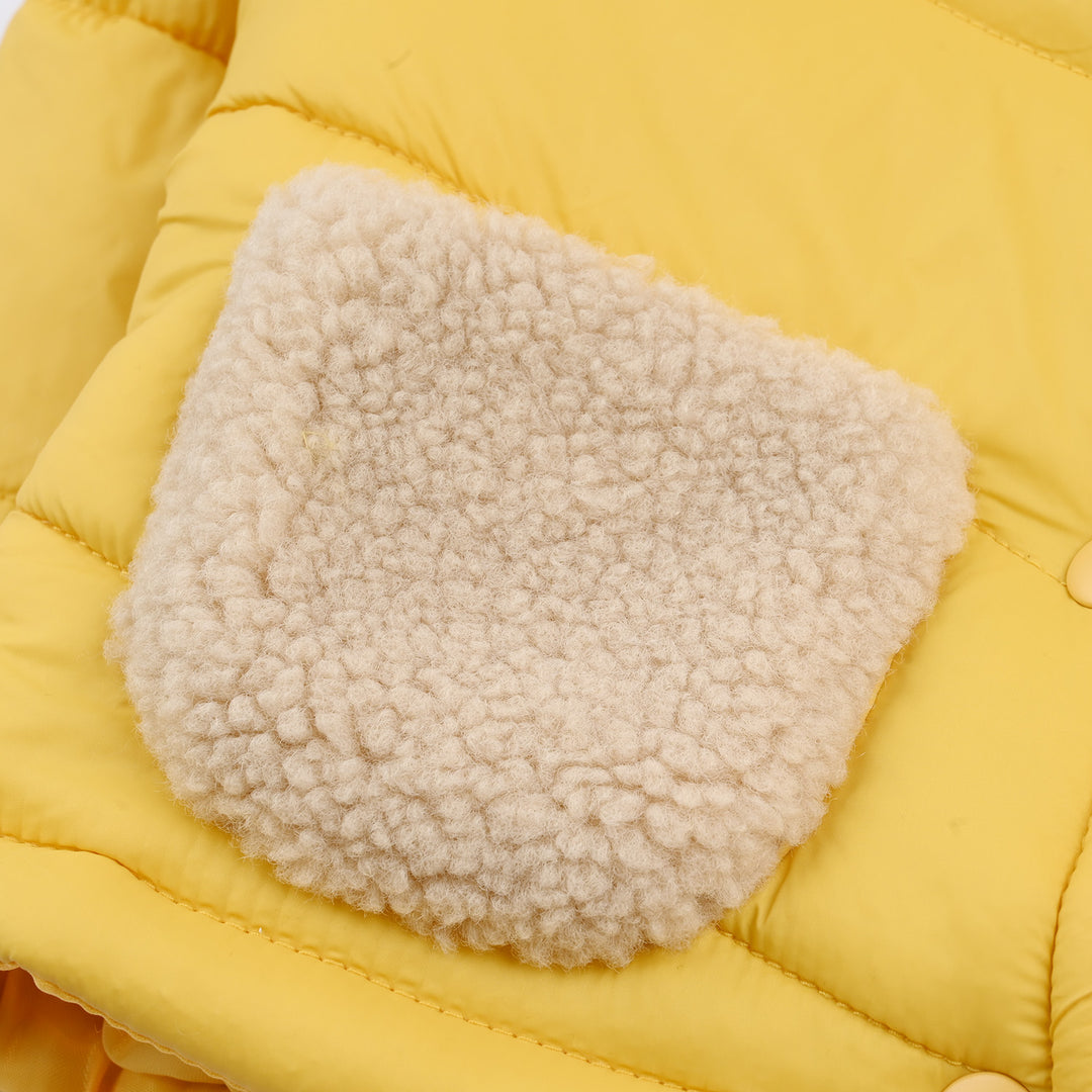 Infant Girls Taffeta Hooded Jacket F/S Bunny-Yellow