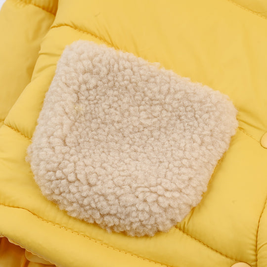 Infant Girls Taffeta Hooded Jacket F/S Bunny-Yellow