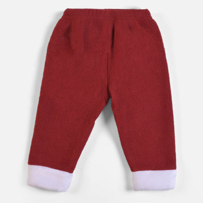 Infant Unisex Baby 2PC Suit Bear Face - Maroon