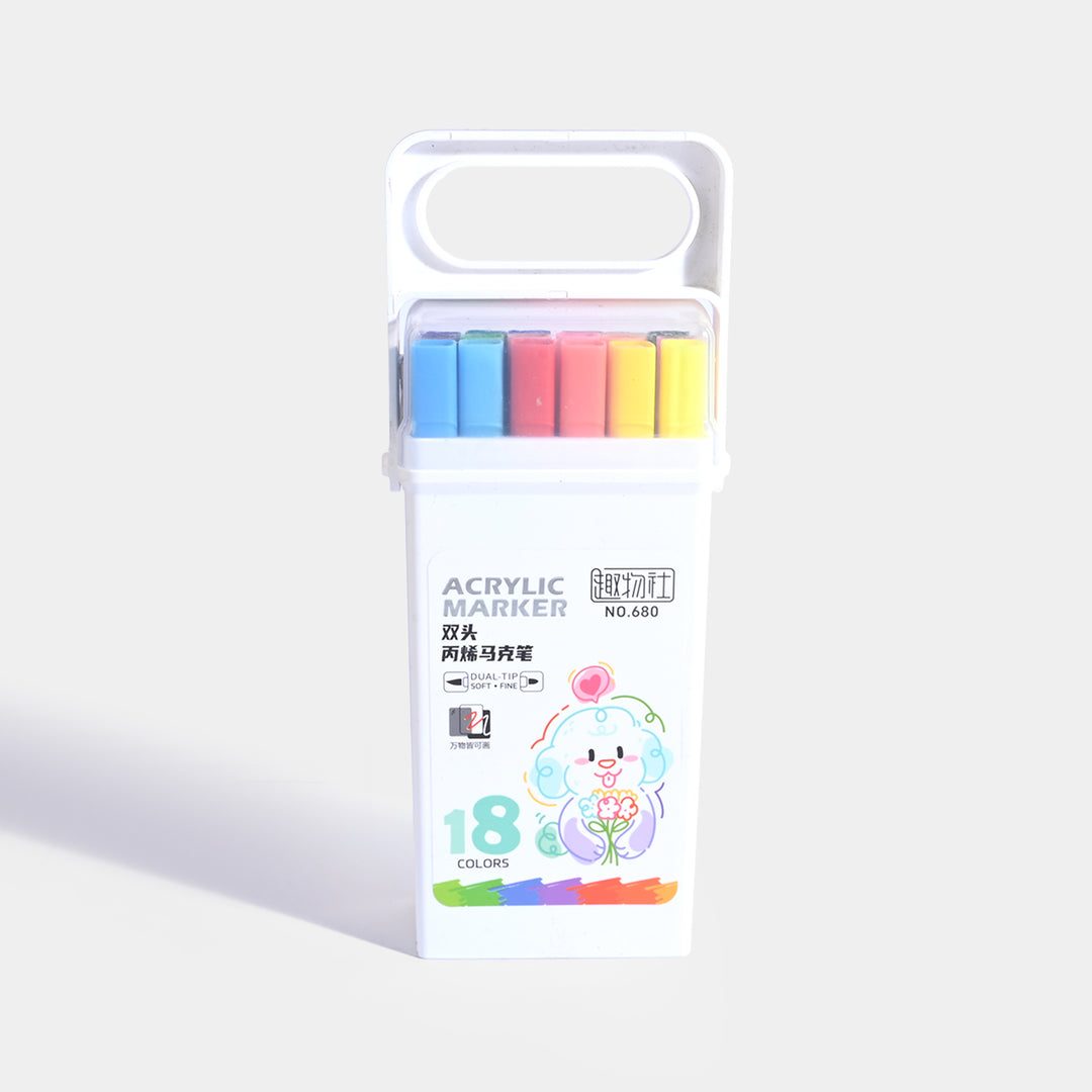 Dual-Tip Acrylic Marker Set | 18PCs