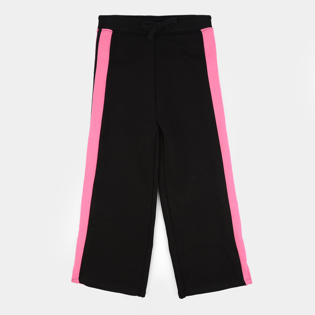 Girls Fleece 2 Piece Suit Stitch-BLACK