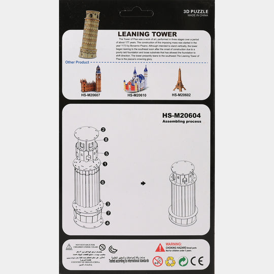 DIY 3D Puzzle Leaning Tower 8 Pcs Set