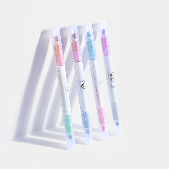 Dual Tip Glitter Highlighter Marker Set | 12Colors