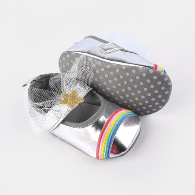 Baby Girls Shoes C-549-SILVER