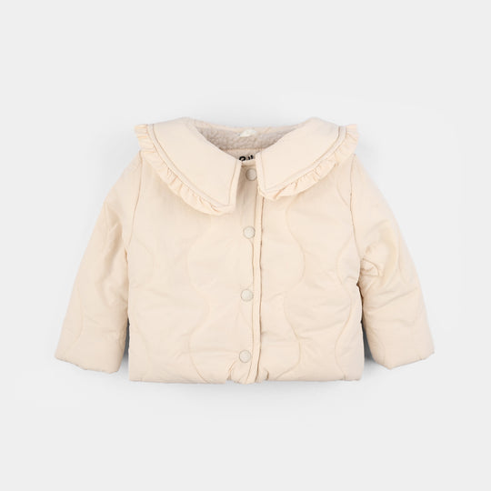 Infant Girls Quilted Jacket F/S Ruffles-SKIN