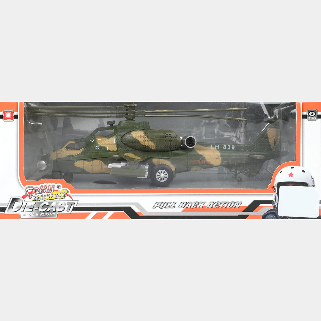 Die-Cast Military Helicopter Toy for Kids