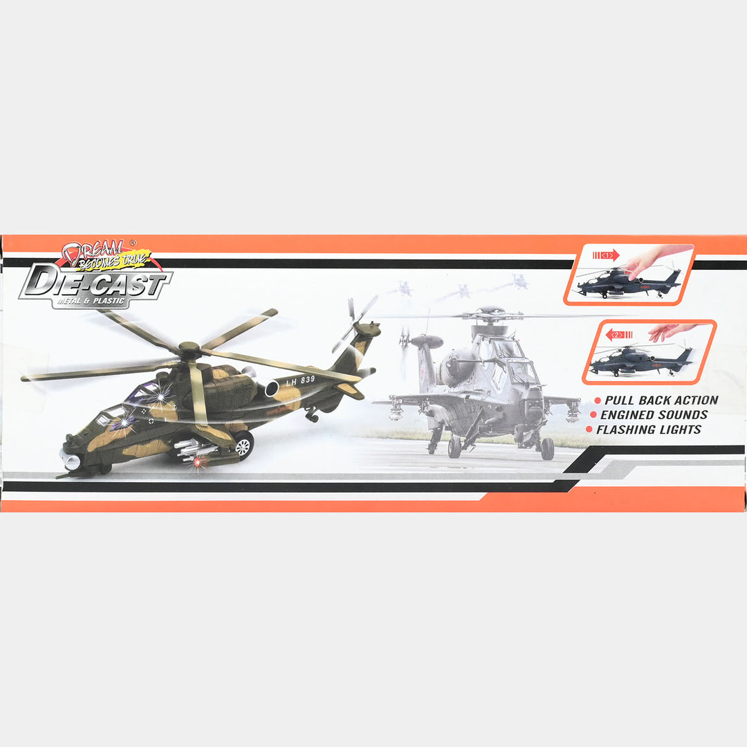 Die-Cast Military Helicopter Toy for Kids