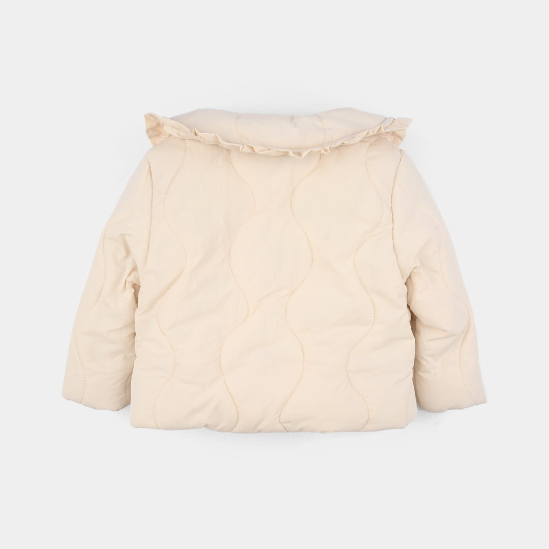 Infant Girls Quilted Jacket F/S Ruffles-SKIN