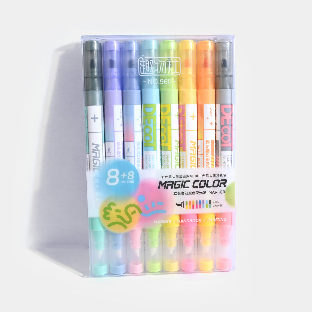 Dual Tip Highlighter Marker Set | 8PCs