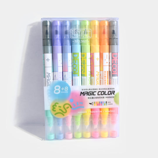 Dual Tip Highlighter Marker Set | 8PCs