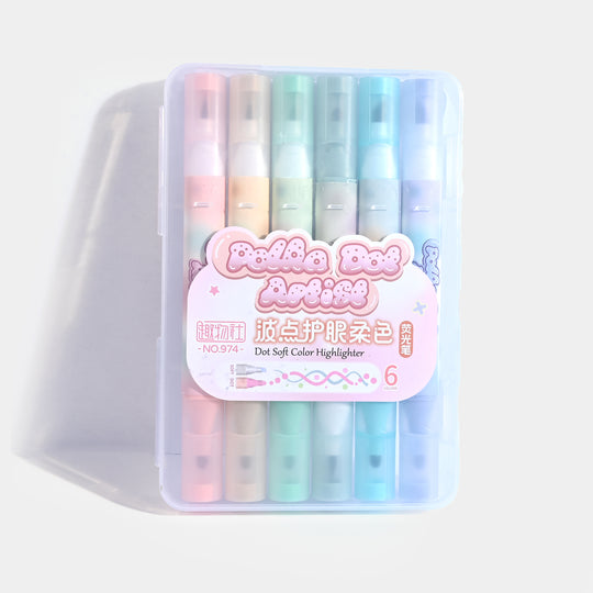 Polka Dot Artist Soft Color Highlighter Pens