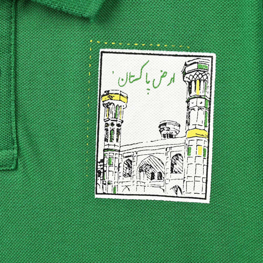 Boys Cotton PK Polo Arz E Pakistan-Joly.Green
