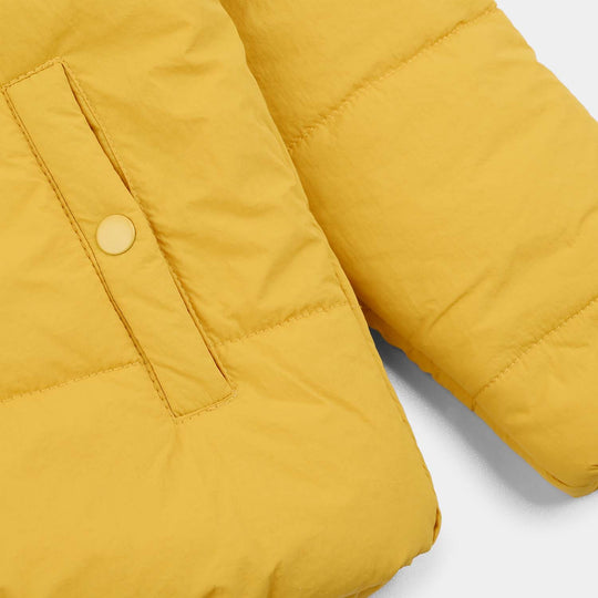 Girls Quilted Hooded Jacket - Yellow