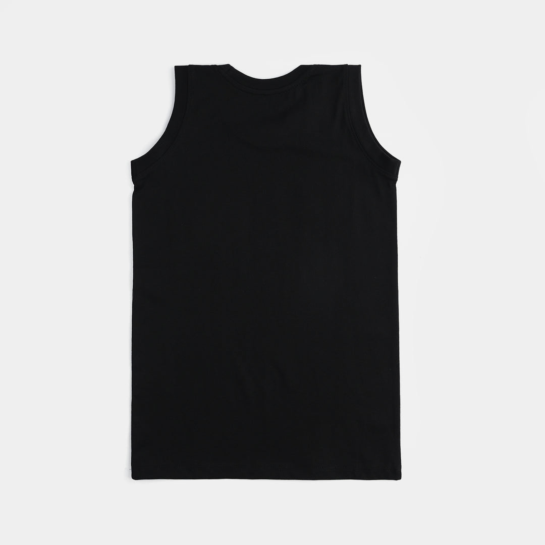 Boys Cotton Jersey Sando Minecraft-Jet Black