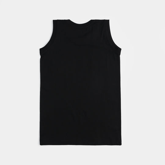 Boys Cotton Jersey Sando Minecraft-Jet Black
