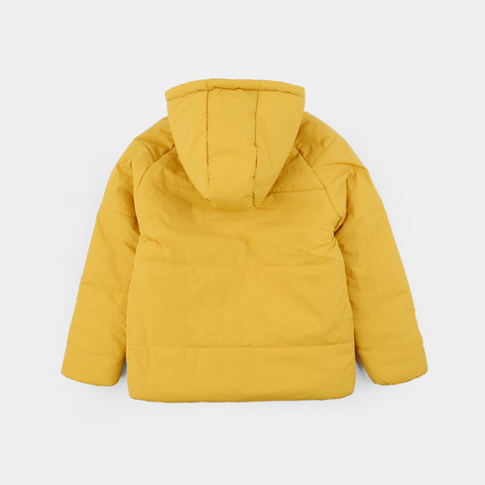 Girls Quilted Hooded Jacket - Yellow