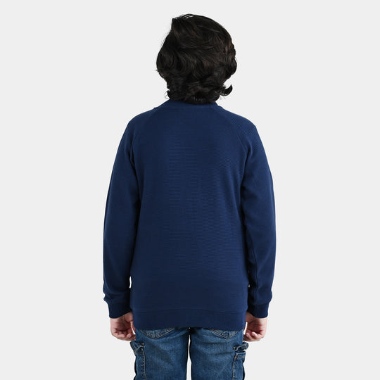 Boys Ottoman Knitted Jacket Real Energy - NAVY