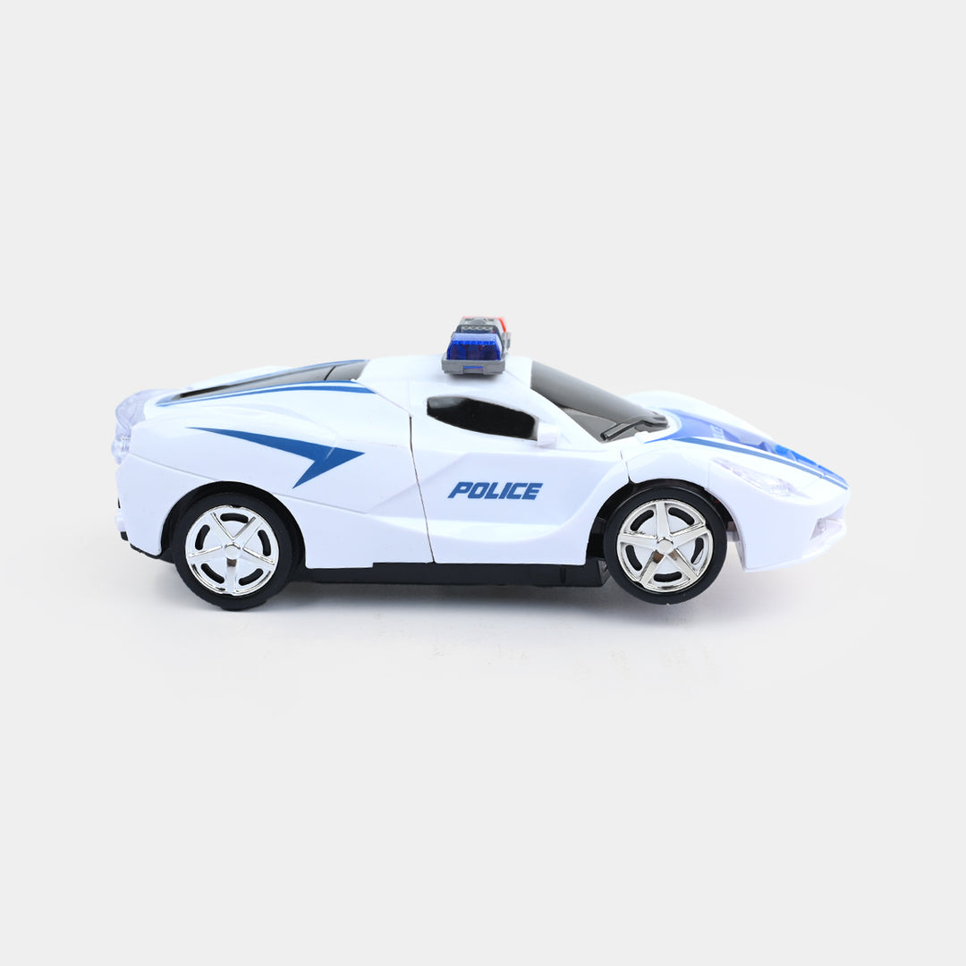 2-in-1 Robot Police Car Toy with Lights