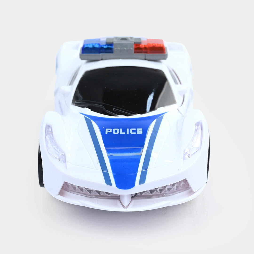 2-in-1 Robot Police Car Toy with Lights