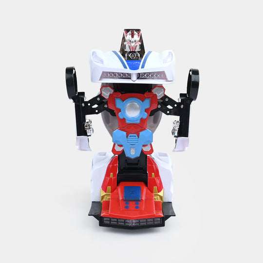 2-in-1 Robot Police Car Toy with Lights