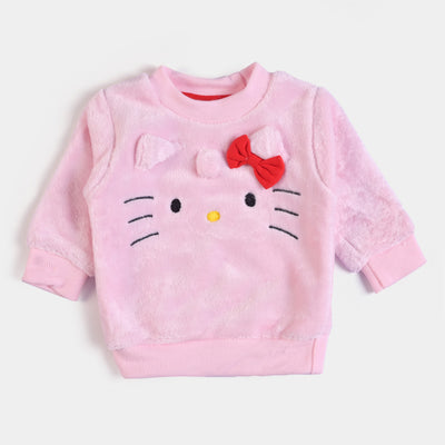 Infant Girls Velour 2PC Suit Kitty - Light Pink