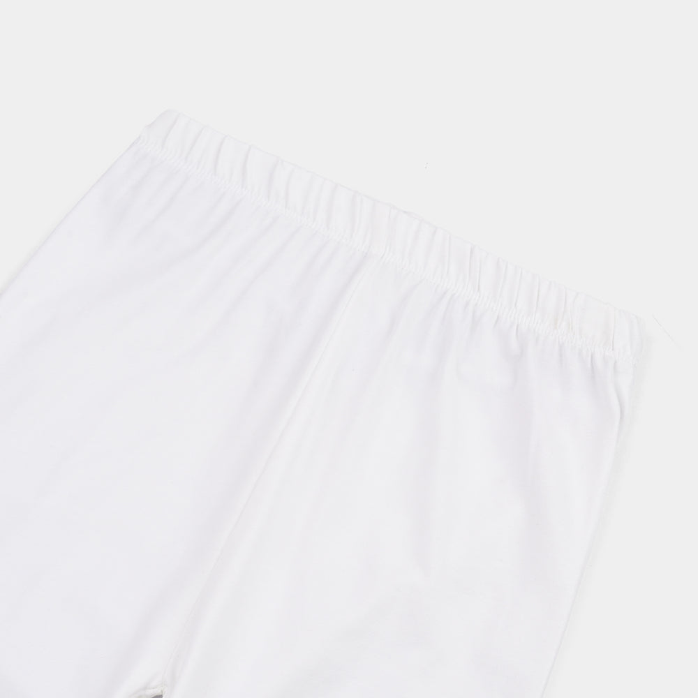 Infant Girls Cotton Jersey Basic Tights-White