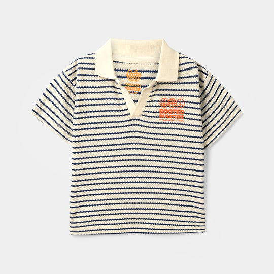 Boys Cotton PK Polo Nature-White