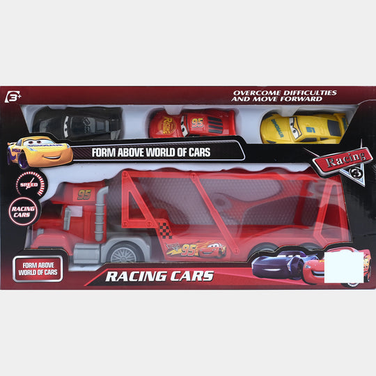 Racing Cars Mack Transporter Truck & Mini Racers Set