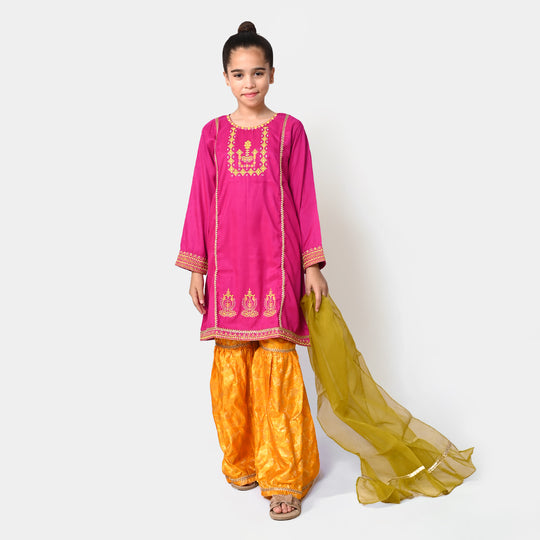 Girls 3Pcs Suit Phool Nagar -Magenta