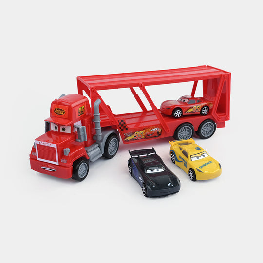 Racing Cars Mack Transporter Truck & Mini Racers Set