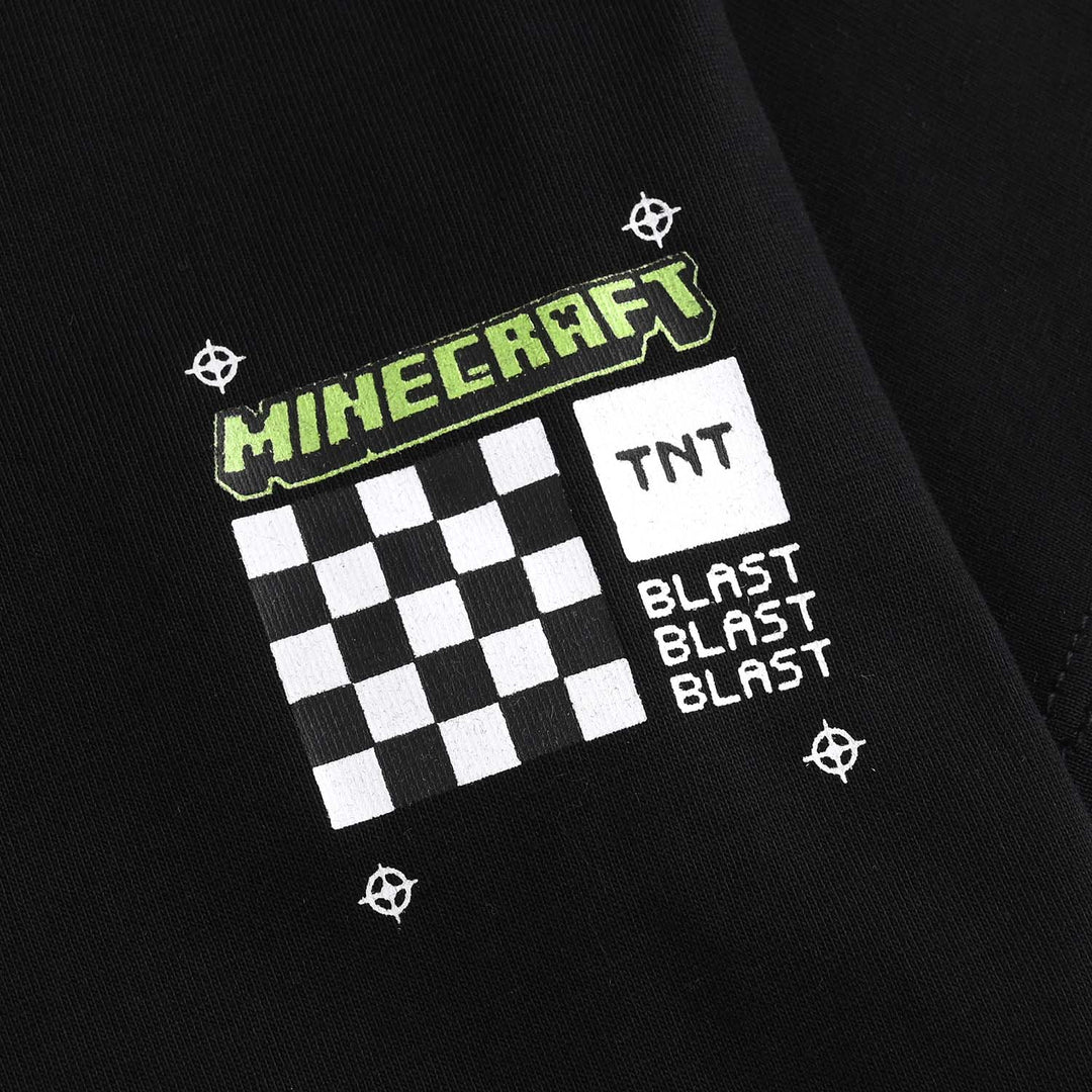 Boys Cotton Jersey T-Shirt Minecraft -Jet Black