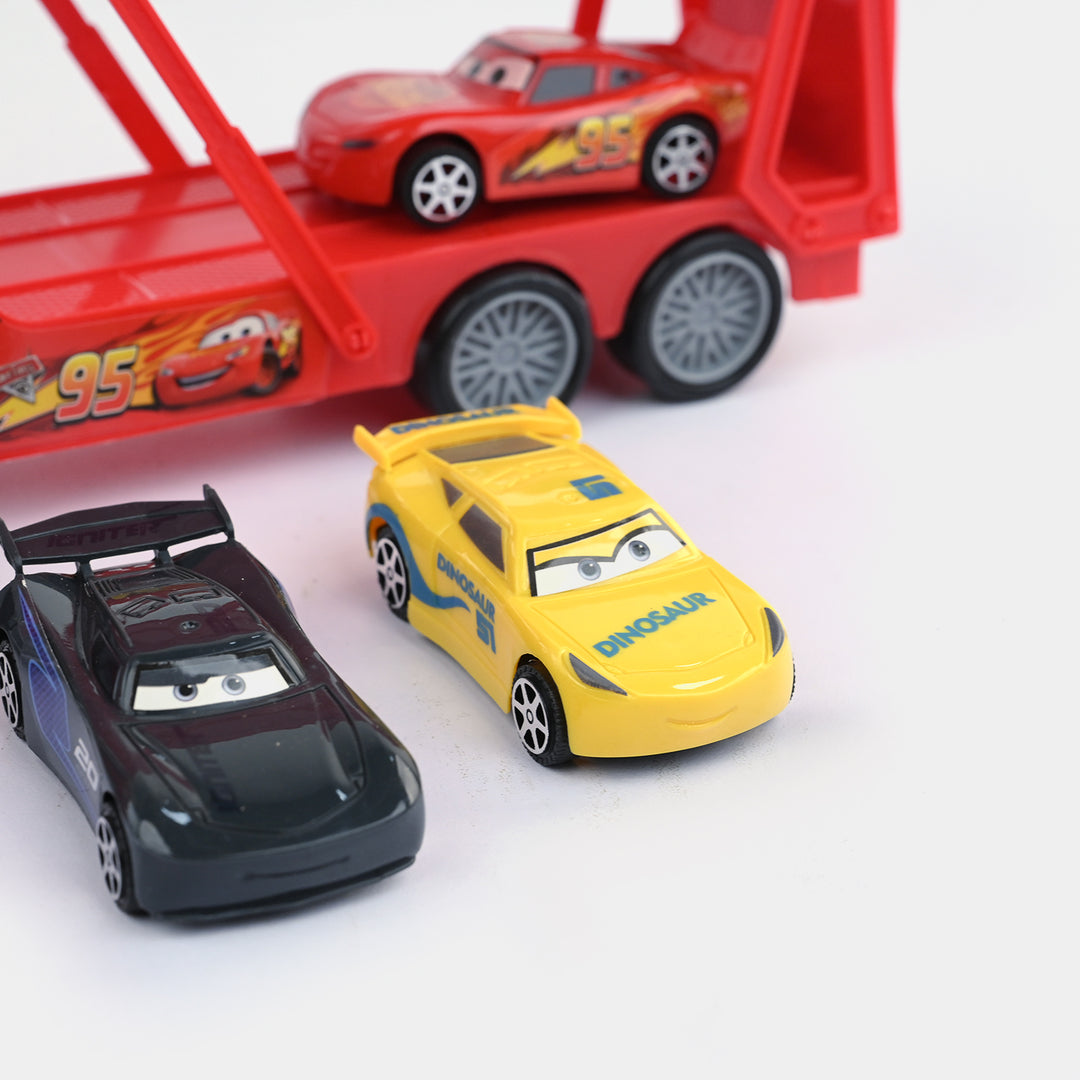 Racing Cars Mack Transporter Truck & Mini Racers Set