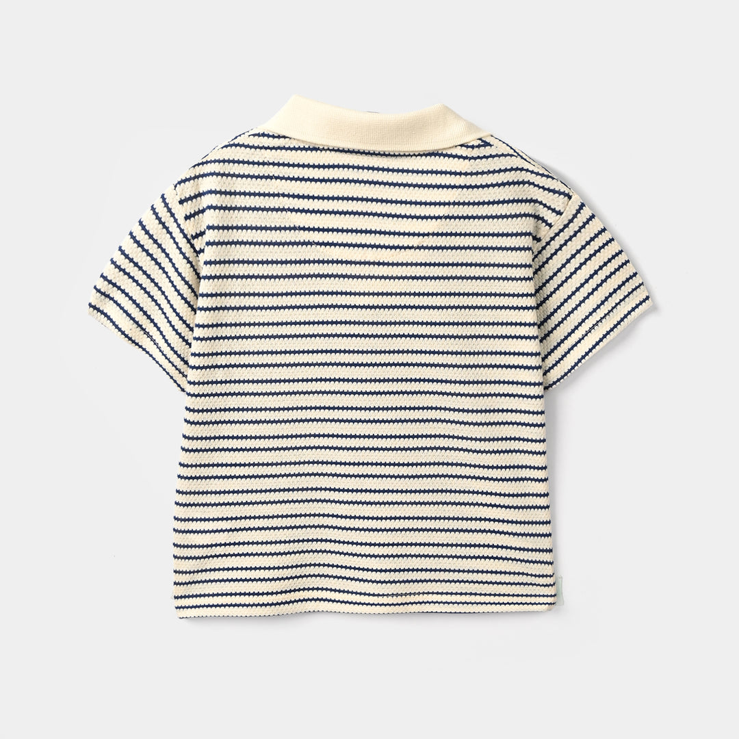 Boys Cotton PK Polo Nature-White