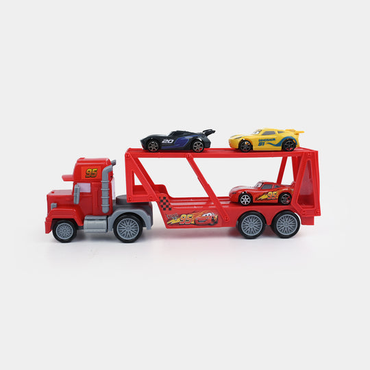 Racing Cars Mack Transporter Truck & Mini Racers Set