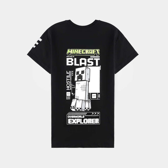 Boys Cotton Jersey T-Shirt Minecraft -Jet Black